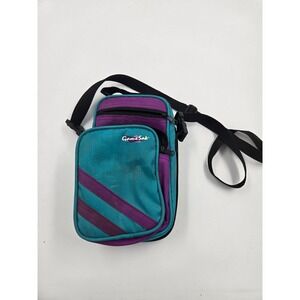 Vintage GameSak Handheld Console Carrying Case Teal Purple Nylon Travel Bag